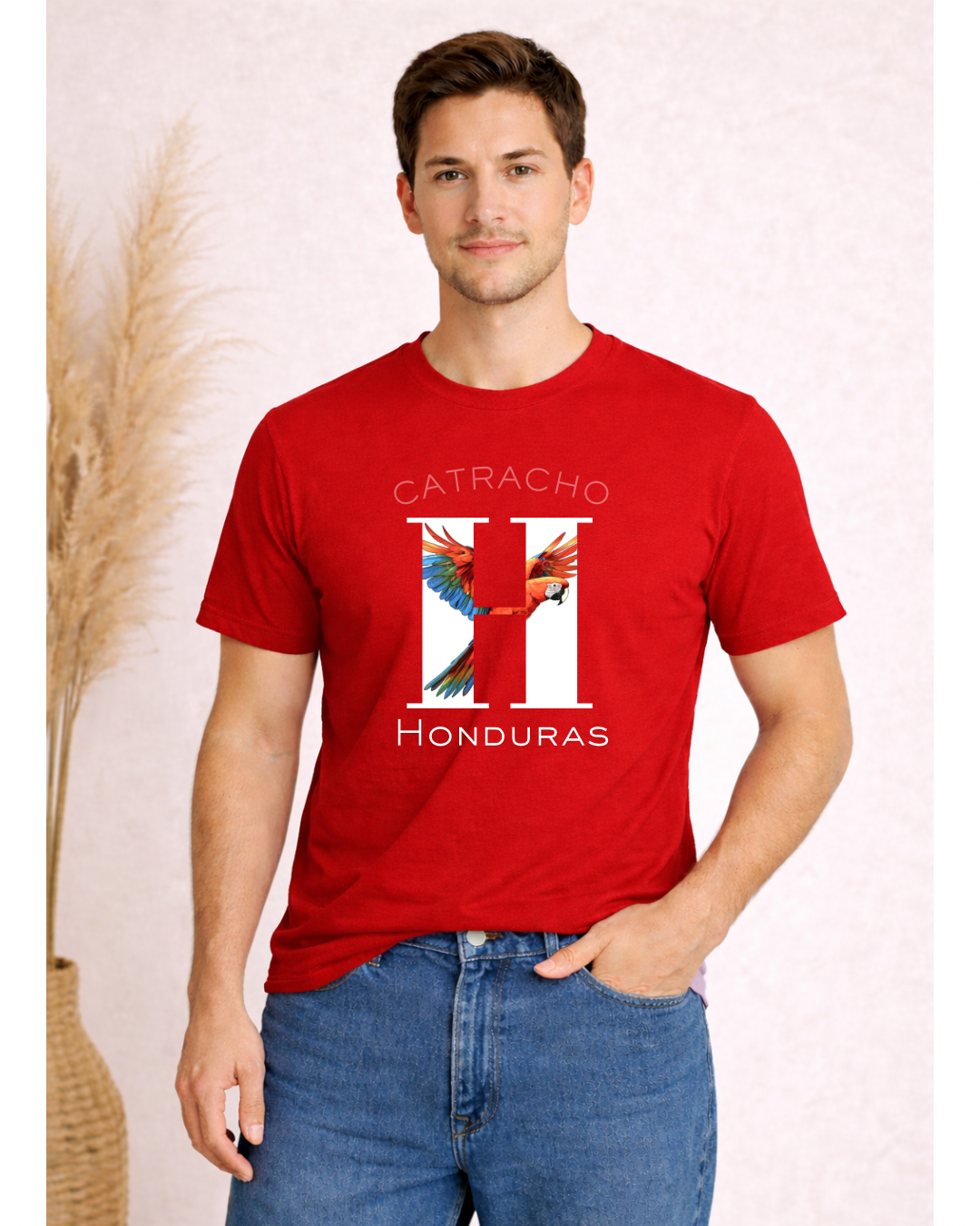 Camiseta manga corta de algodón unisex - Honduras guara roja