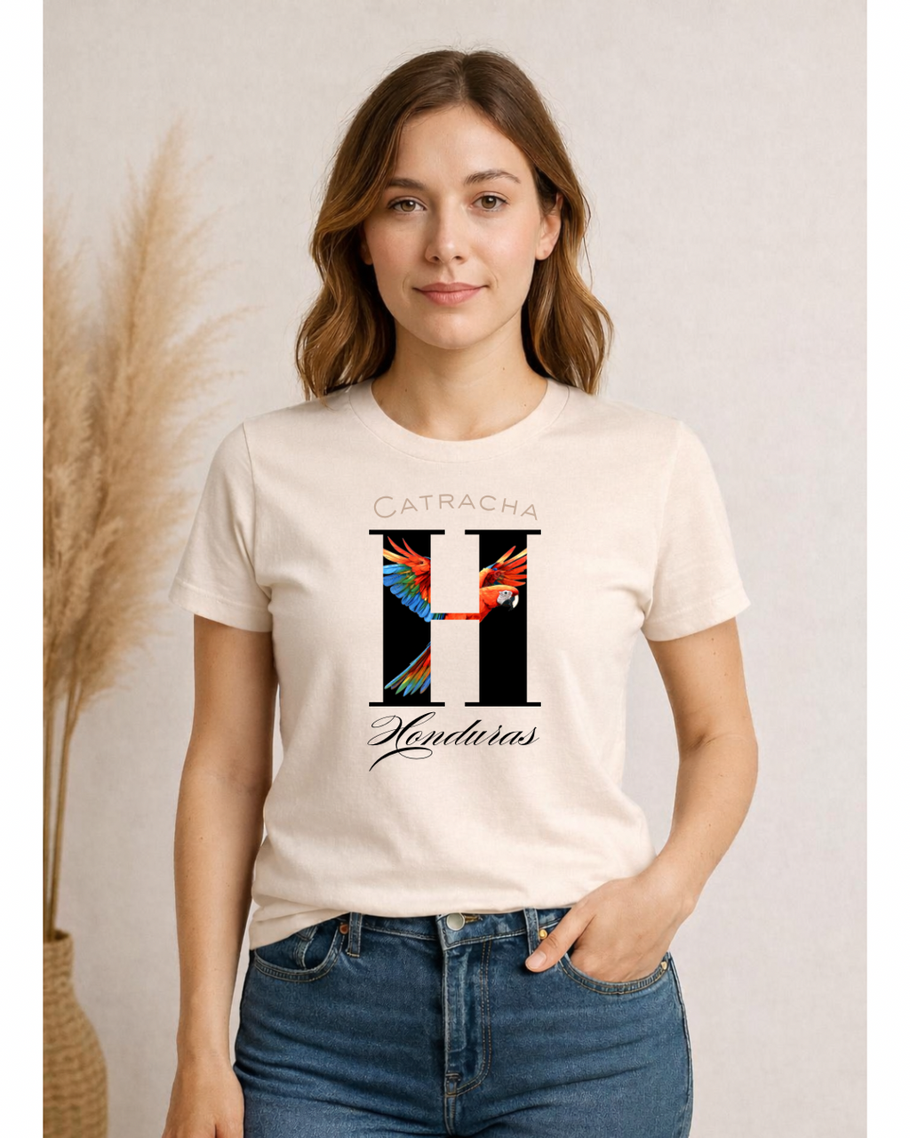 Camiseta manga corta de algodón unisex - Honduras guara roja