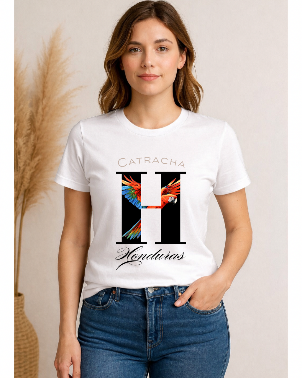 Camiseta manga corta de algodón unisex - Honduras guara roja