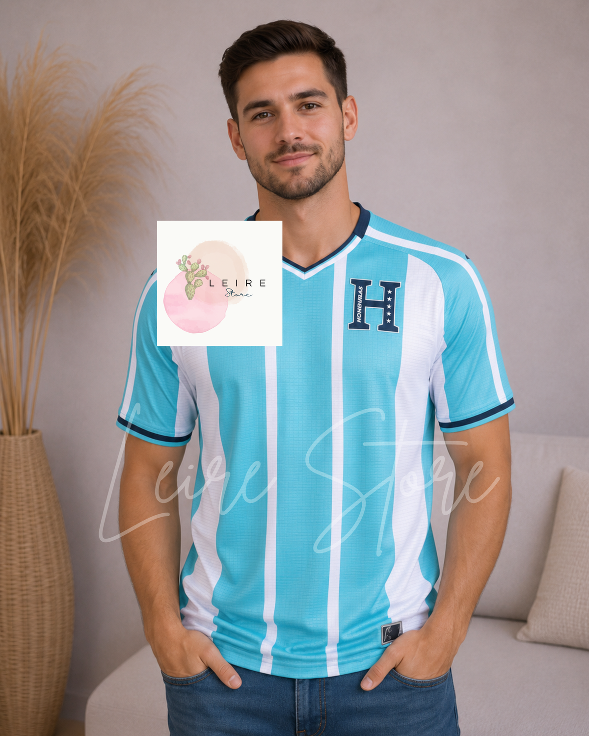 Camiseta deportiva de Honduras NUEVA - Azul celeste con blanco